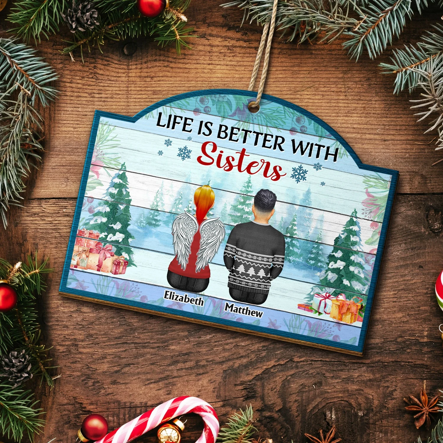 Greatest Gift Our Parents Gave Us - Christmas Gift For Family, Sibling, Brothers, Sisters, Grandparents - Personalized Custom Shaped Wooden Ornament - Image 5