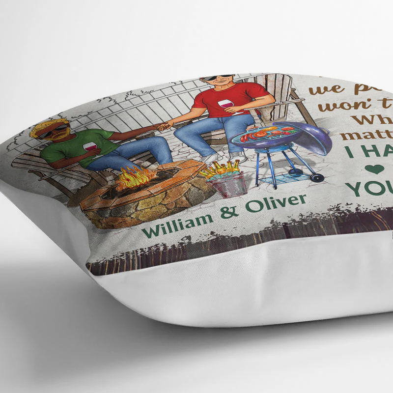 Grilling Backyard Family Couple The Day I Met You - Couple Gift - Personalized Custom Pillow - Image 3