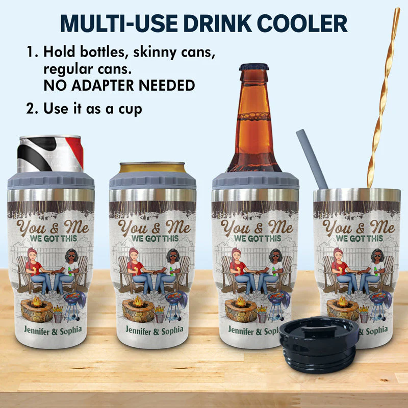 Grilling Family Couple The Day I Met You - Couple Gift - Personalized Custom Triple 3 In 1 Can Cooler - Image 2