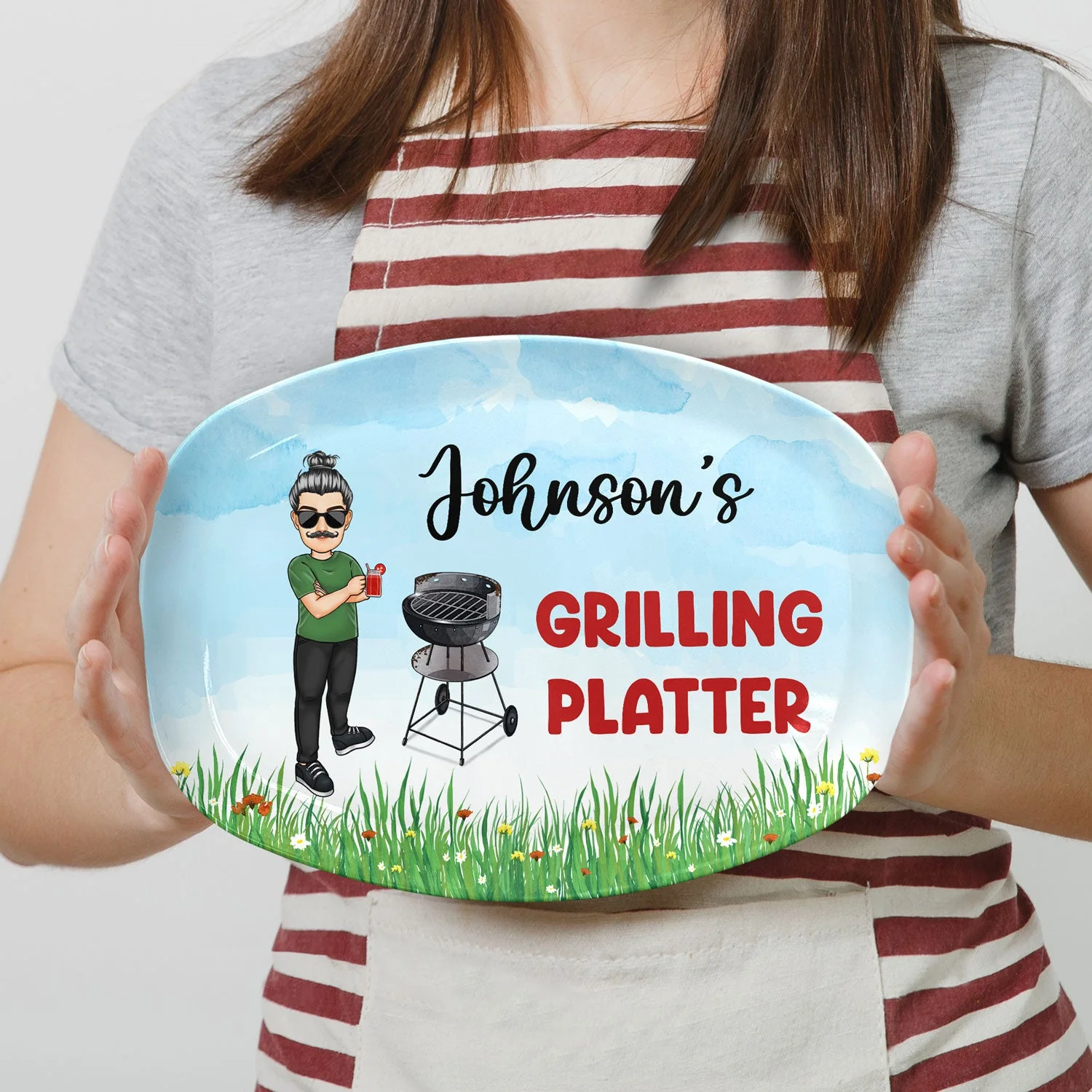 Grilling Plate Awesome BBQ - Gift For Yourself, Gift For Man - Personalized Custom Plate - Image 3