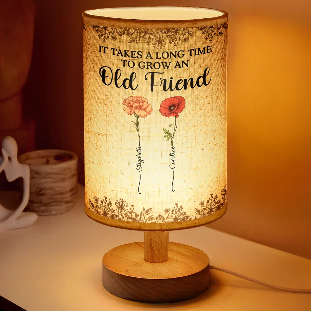 Grow An Old Friend Birth Flower - Personalized Fabric Lamp
