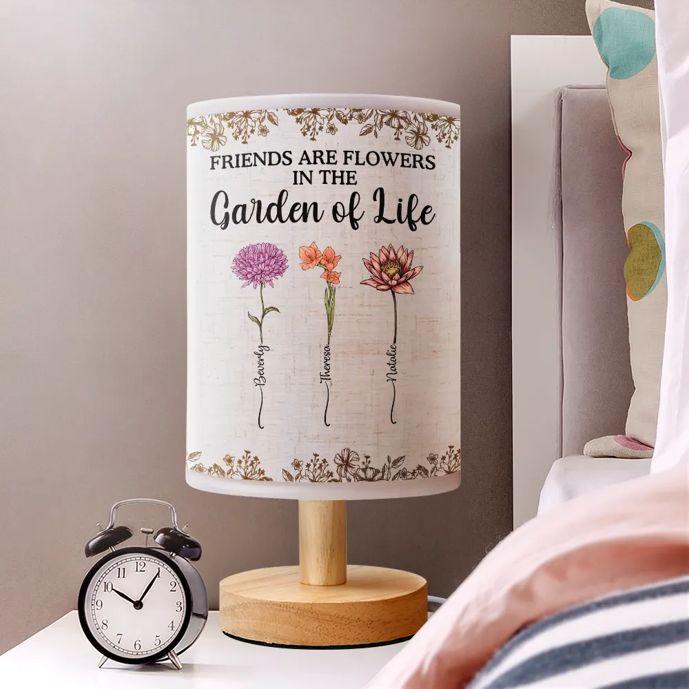 Grow An Old Friend Birth Flower - Personalized Fabric Lamp - Image 2