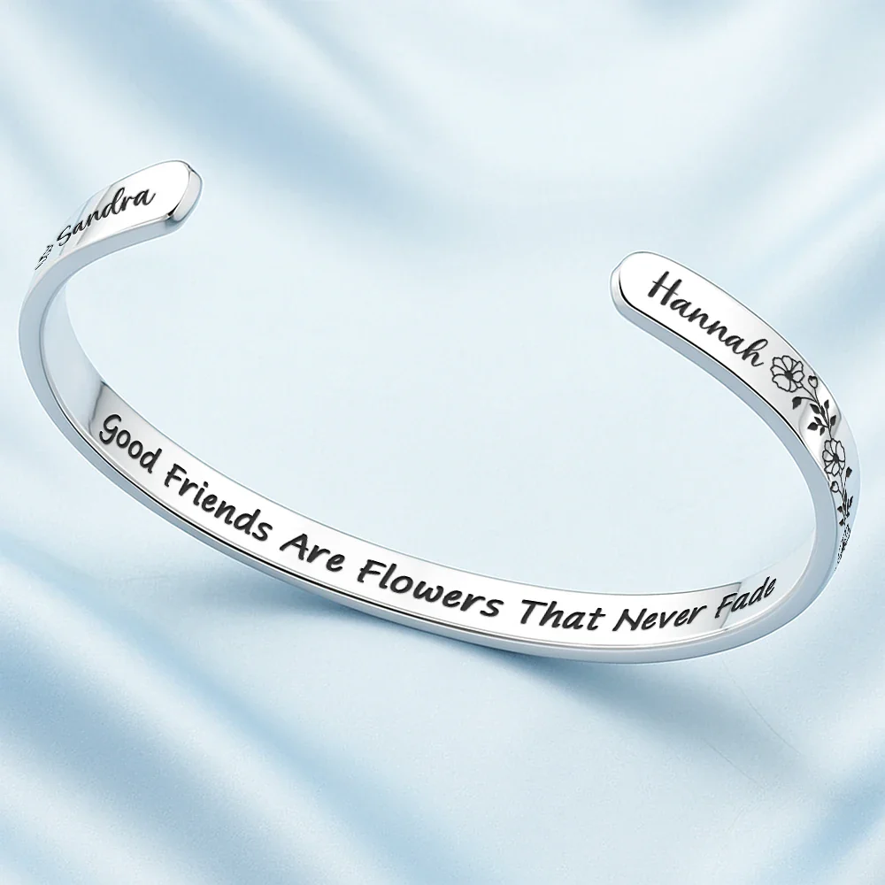 Grow An Old Friend - Personalized Bangle Bracelet Cuff - Image 3