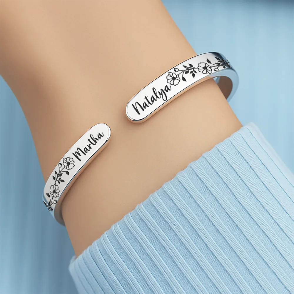 Grow An Old Friend - Personalized Bangle Bracelet Cuff - Image 4