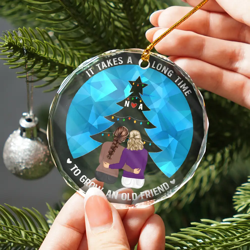 Grow An Old Friend - Personalized Circle Glass Ornament - Image 2