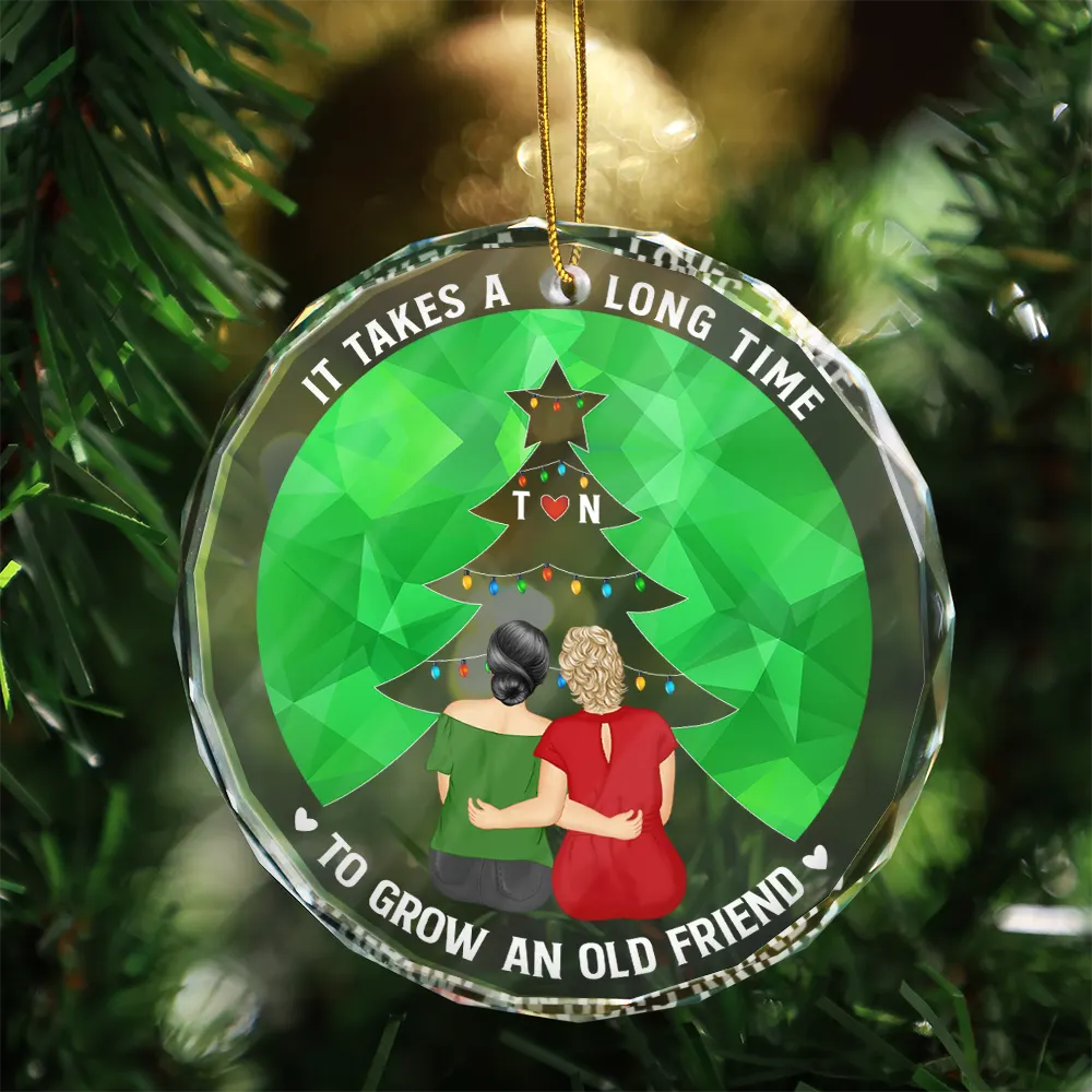 Grow An Old Friend - Personalized Circle Glass Ornament - Image 3
