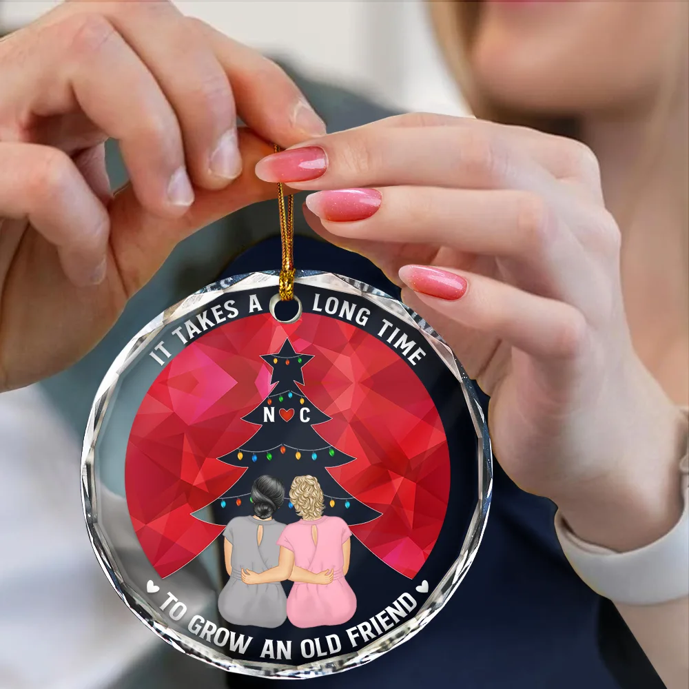 Grow An Old Friend - Personalized Circle Glass Ornament - Image 4