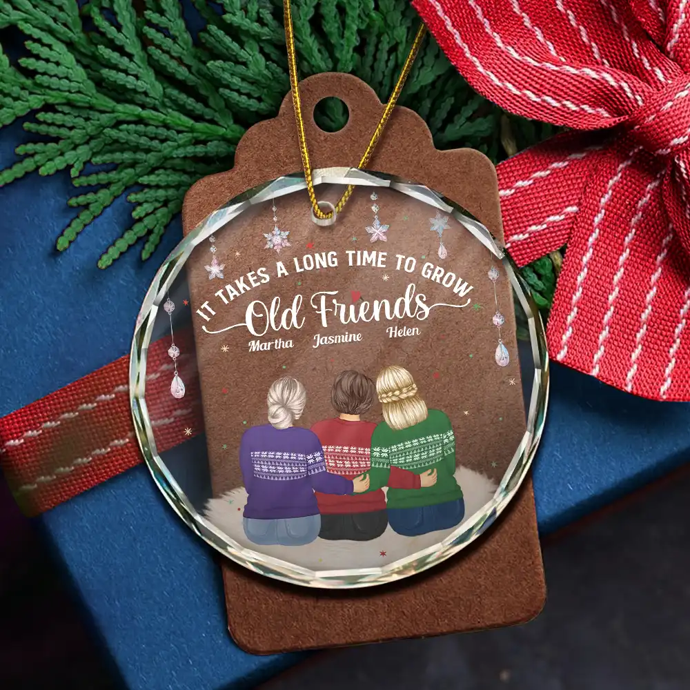 Grow An Old Friends - Personalized Circle Glass Ornament - Image 5