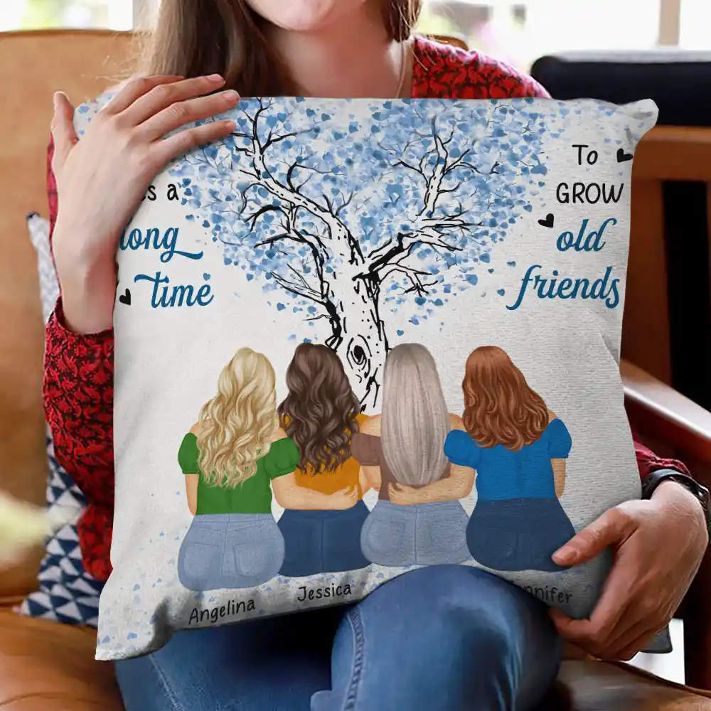 Grow Old Friends - Personalized Pillow - Image 2