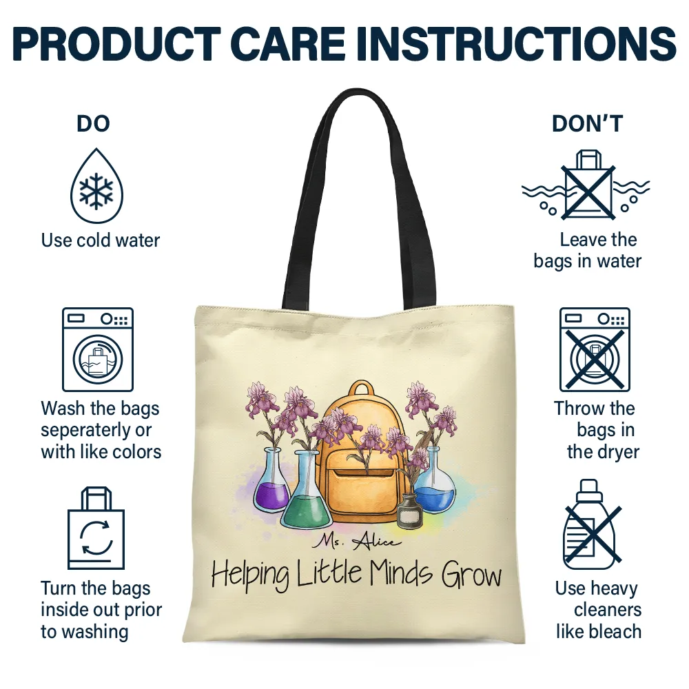 Grow With Teacher - Personalized Tote Bag - Image 6