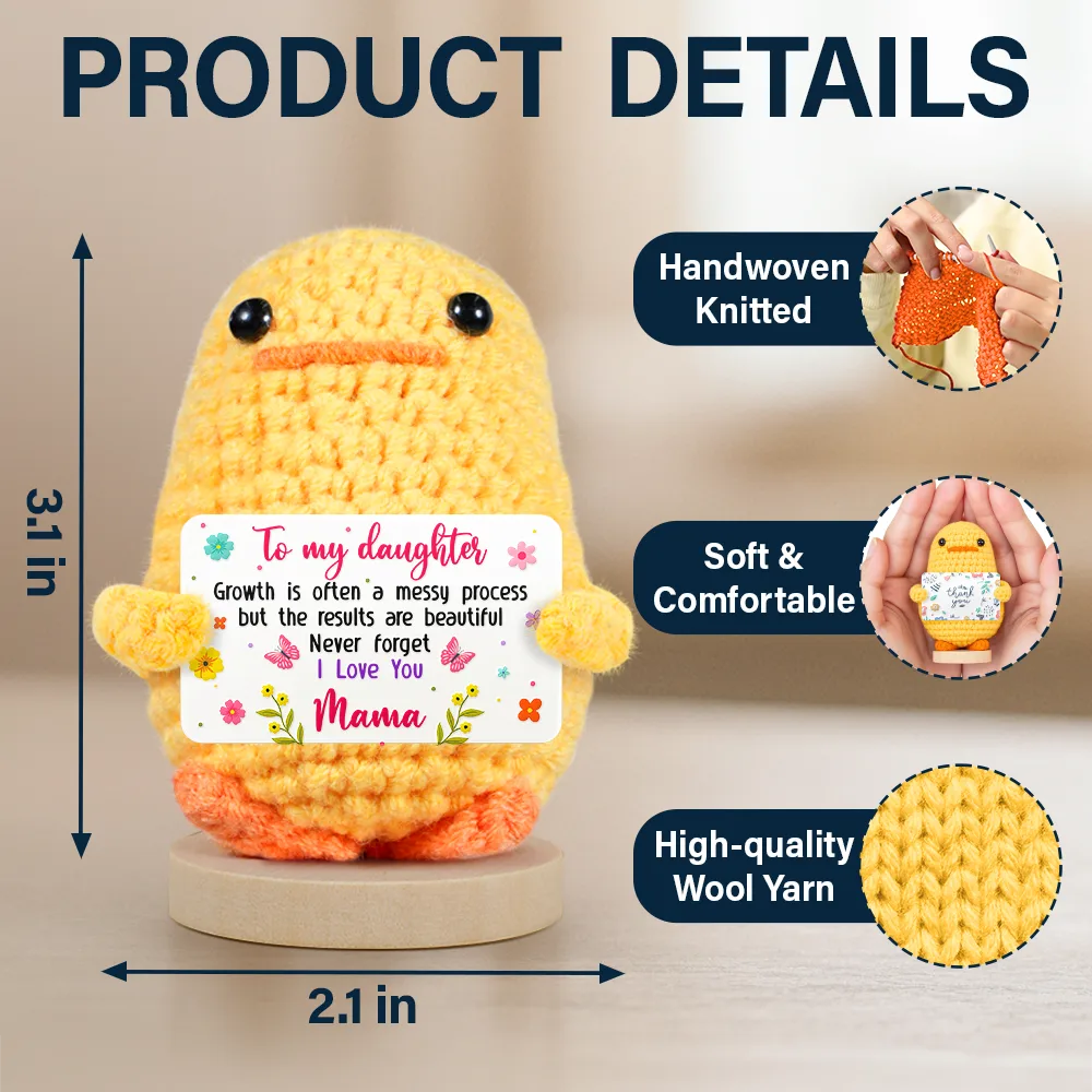 Growth Is Often A Messy Process - Personalized Doll Crochet With Custom Card - Image 4