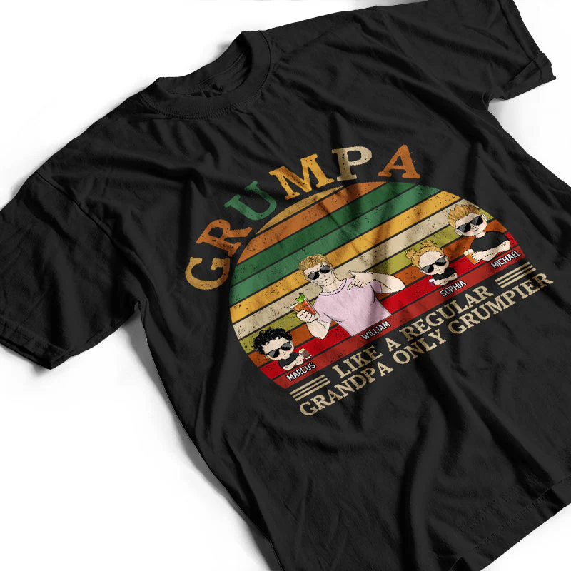Grumpa Like A Regular - Gift For Grandpas - Personalized Custom T Shirt - Image 3