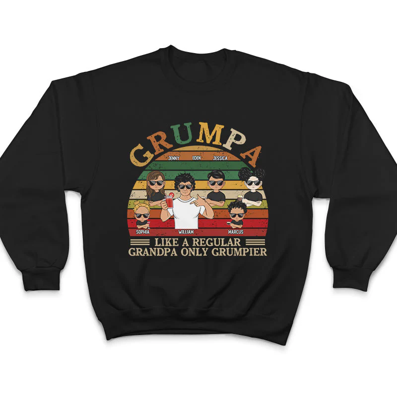 Grumpa Like A Regular - Gift For Grandpas - Personalized Custom T Shirt - Image 5
