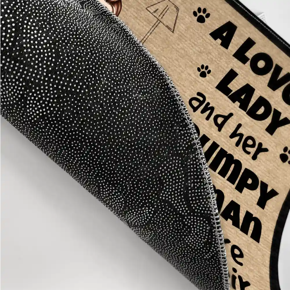 Grumpy Old Man Lovely Lady Live Here - Personalized Doormat - Image 3