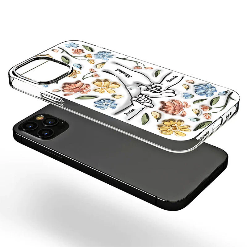 Hand In Hand, I Will Always Protect You - Gift For Mom, Grandma - 3D Inflated Effect Printed Personalized Clear Phone Case - Image 3