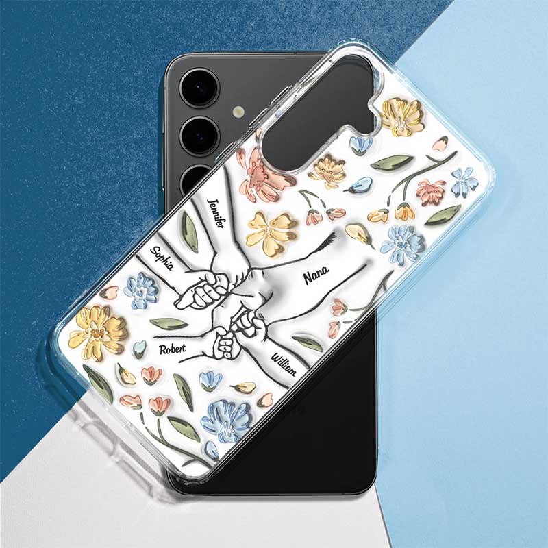 Hand In Hand, I Will Always Protect You - Gift For Mom, Grandma, Family - 3D Inflated Effect Printed Personalized Clear Phone Case - Image 3