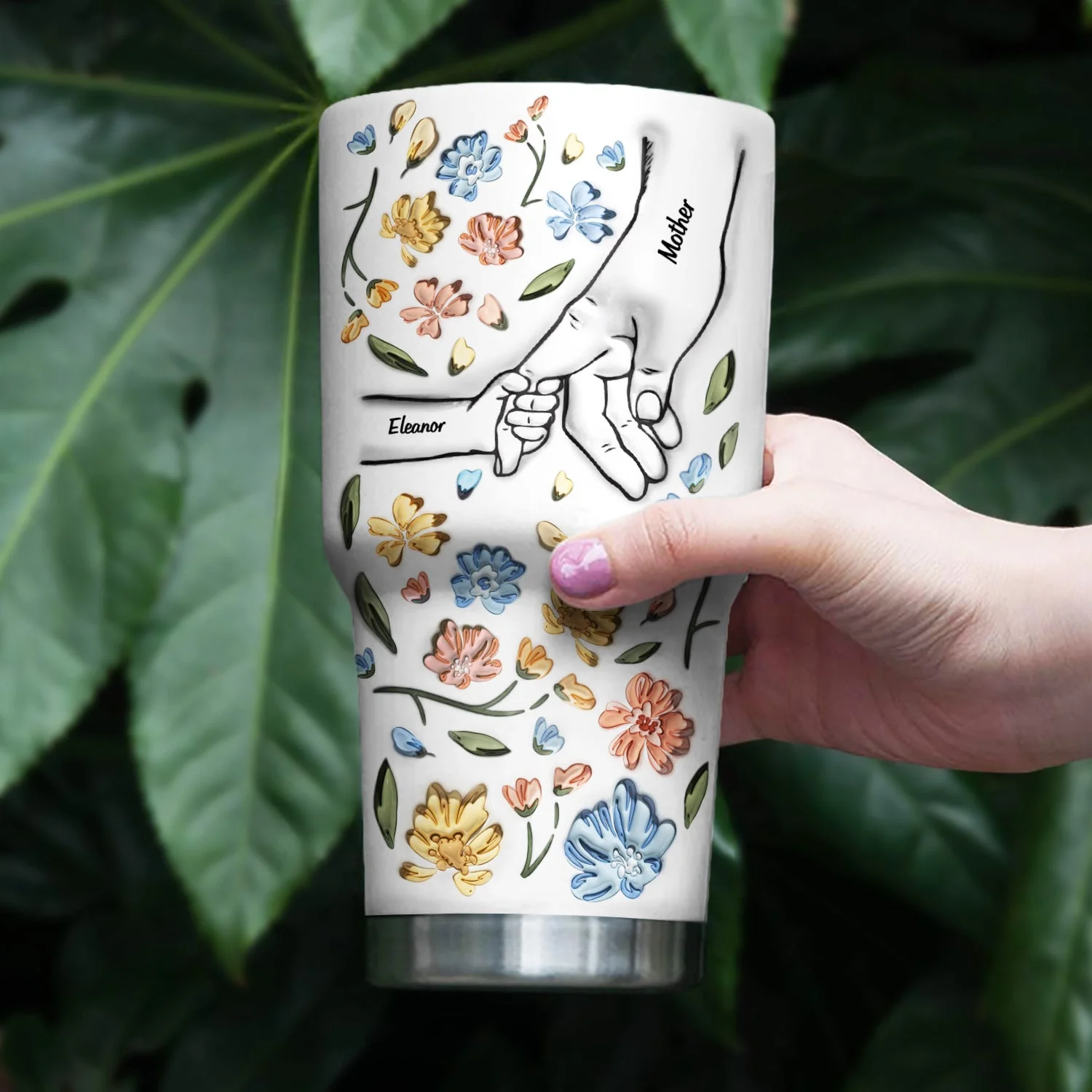 Hand In Hand, I Will Always Protect You - Gift For Mom, Grandma - Personalized 3D Inflated Effect Printed 30 Oz Tumbler - Image 4