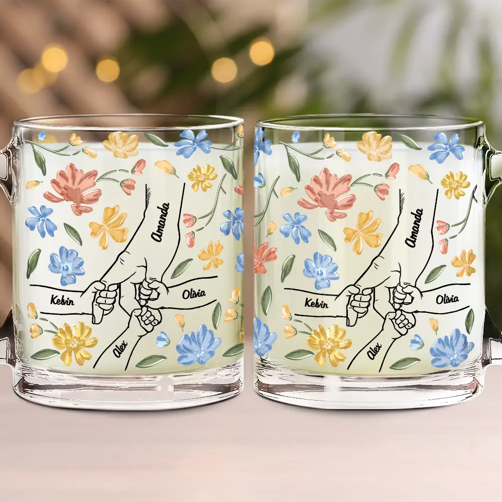 Hand In Hand, I Will Always Protect You - Personalized Glass Mug - Image 2