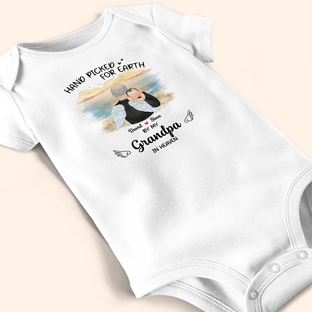 Hand Picked For Earth By My Grandpa Grandma - Personalized Baby Onesie - Image 4