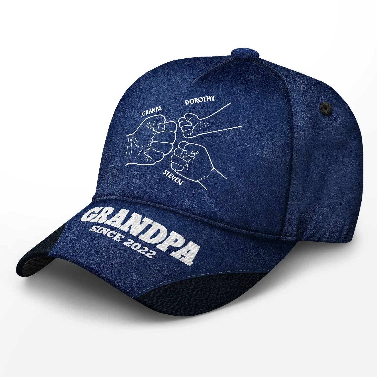 Hand Punch Line Sketch Dad Since - Personalized Classic Cap - Image 2