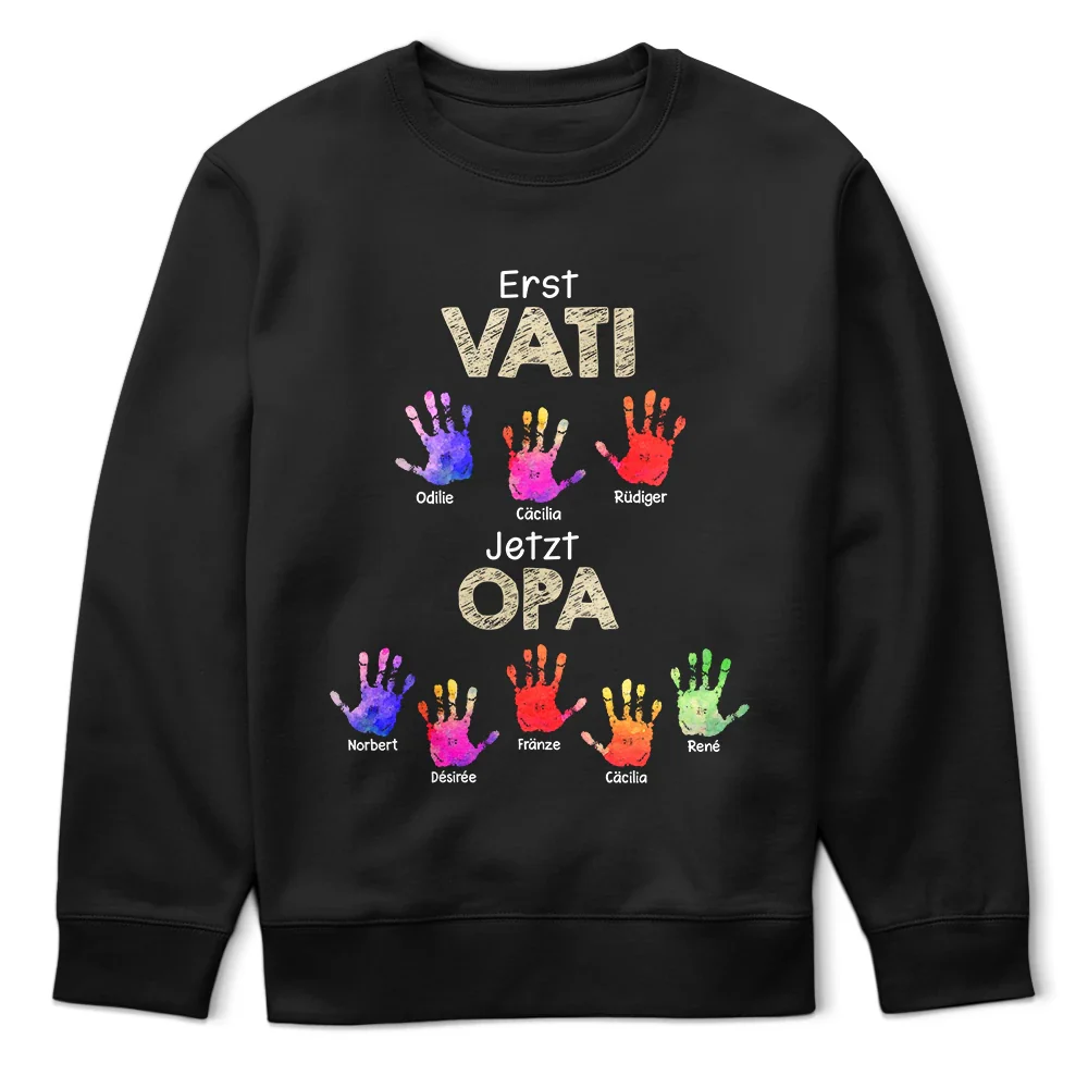Handabdruck Erst Papa Jetzt Opa - Geschenk Für Papa Opa - Personalisiertes T Shirt - Image 5