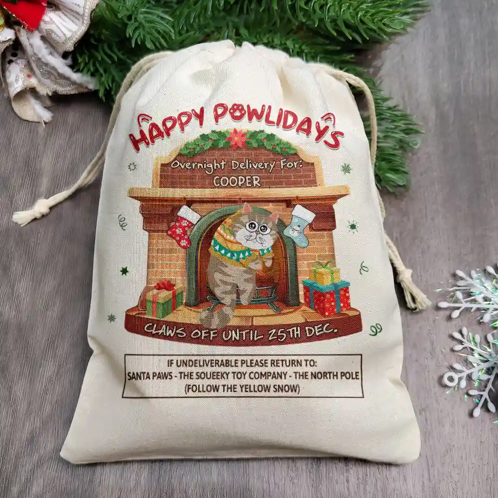Hanging Cat Meowy Catmas - Personalized Favor Bag - Image 2