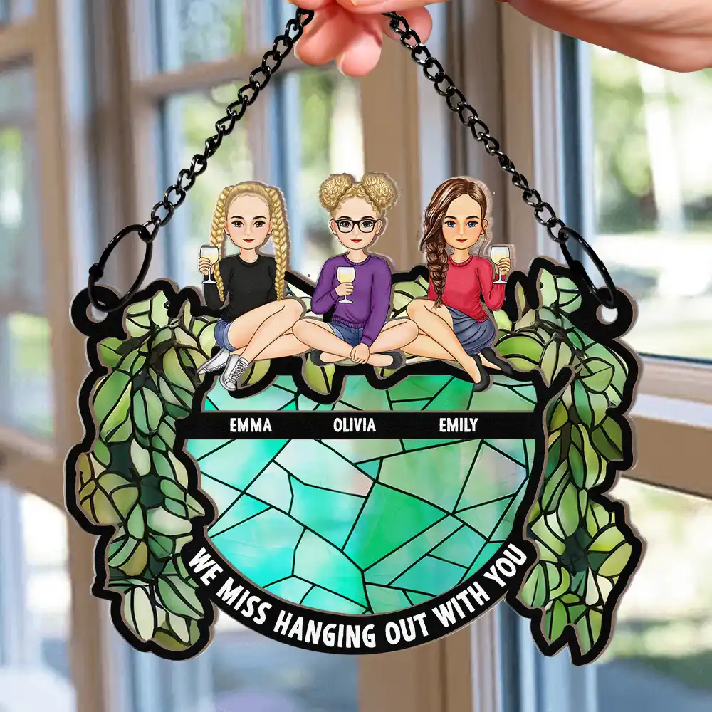 Hanging Out With You - Personalized Window Hanging Suncatcher Ornament - Image 2