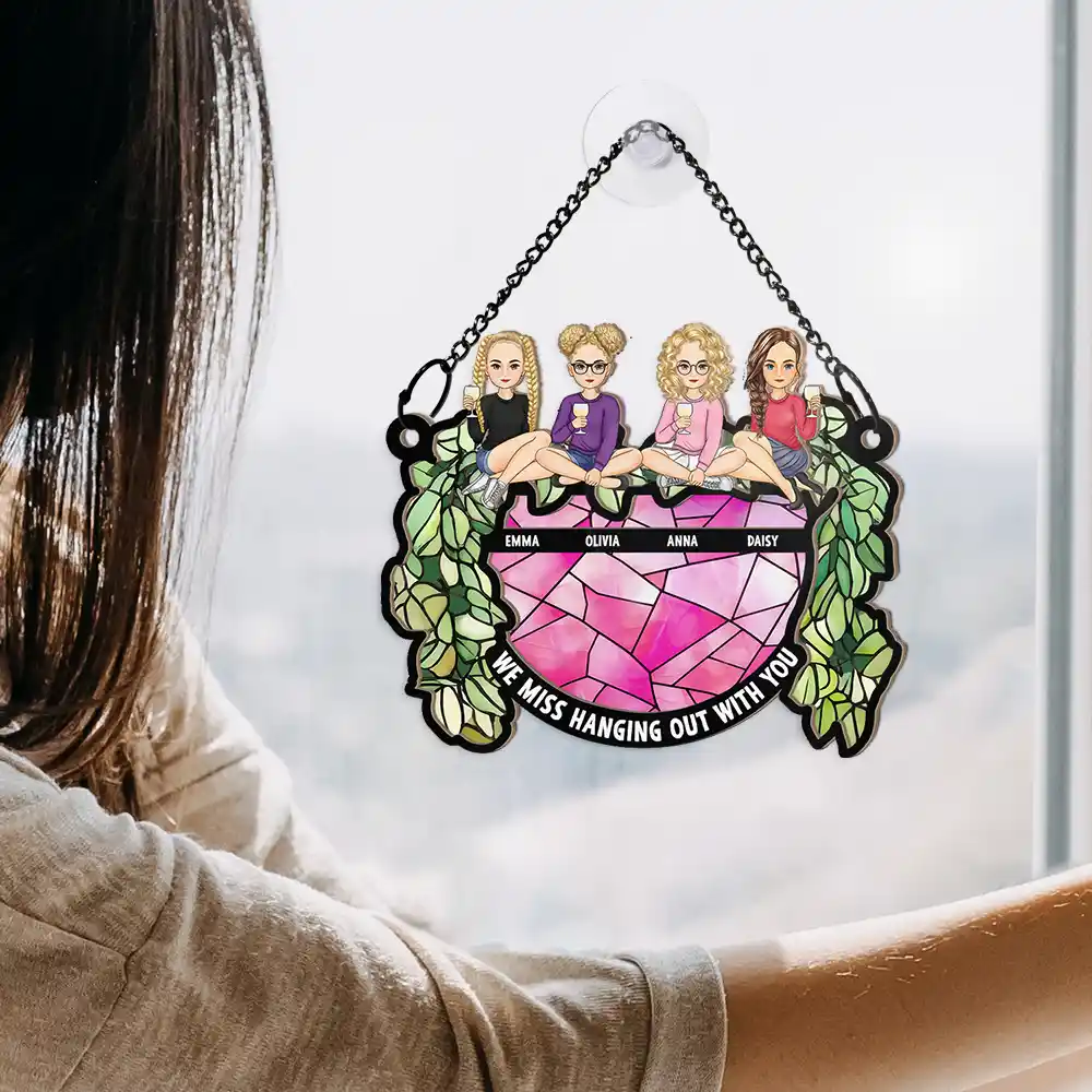 Hanging Out With You - Personalized Window Hanging Suncatcher Ornament - Image 4