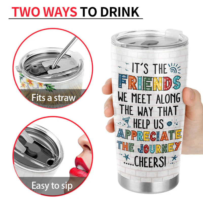 Hangovers Are Temporary But Drunk Stories Are Forever Colorful Beach Best Friends - Bestie BFF Gift - Personalized Custom Tumbler - Image 4