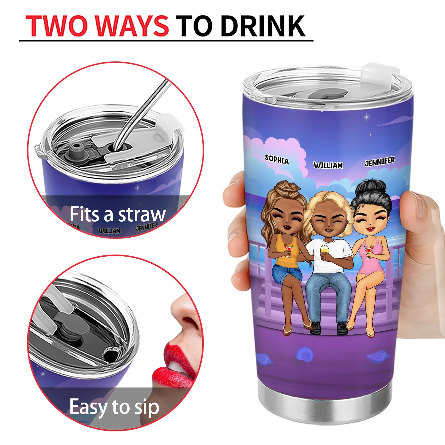 Hangovers Are Temporary But Drunk Stories Are Forever - Gift For BFF Besties, Sisters, Siblings - Personalized Custom Tumbler - Image 4