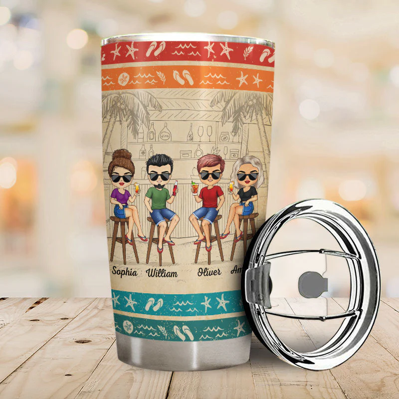 Hangovers Are Temporary But Drunk Stories Are Forever Vacation Best Friends - Bestie BFF Gift - Personalized Custom Tumbler - Image 2