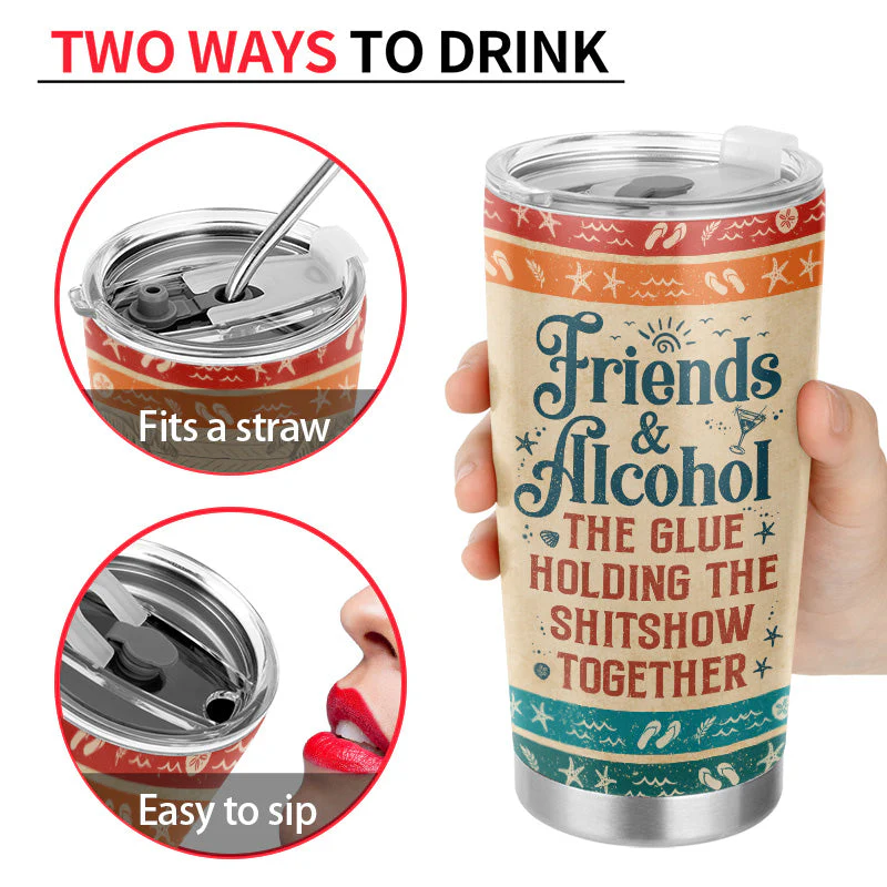Hangovers Are Temporary But Drunk Stories Are Forever Vacation Best Friends - Bestie BFF Gift - Personalized Custom Tumbler - Image 4