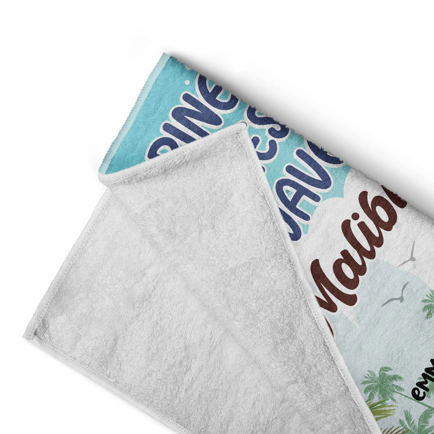 Happiness Comes In Waves - Bestie BFF Gift - Personalized Beach Towel - Image 4