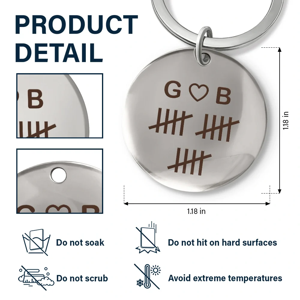 Happy 25th Anniversary, Silver Anniversary - Personalized Keyring - Image 4