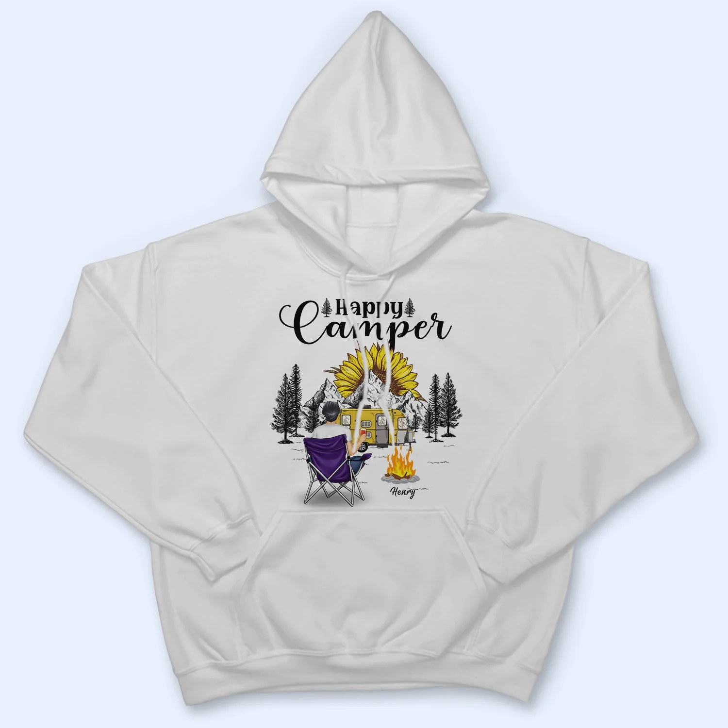 Happy Camper - Gift For Camping Lovers - Personalized Custom T Shirt - Image 4