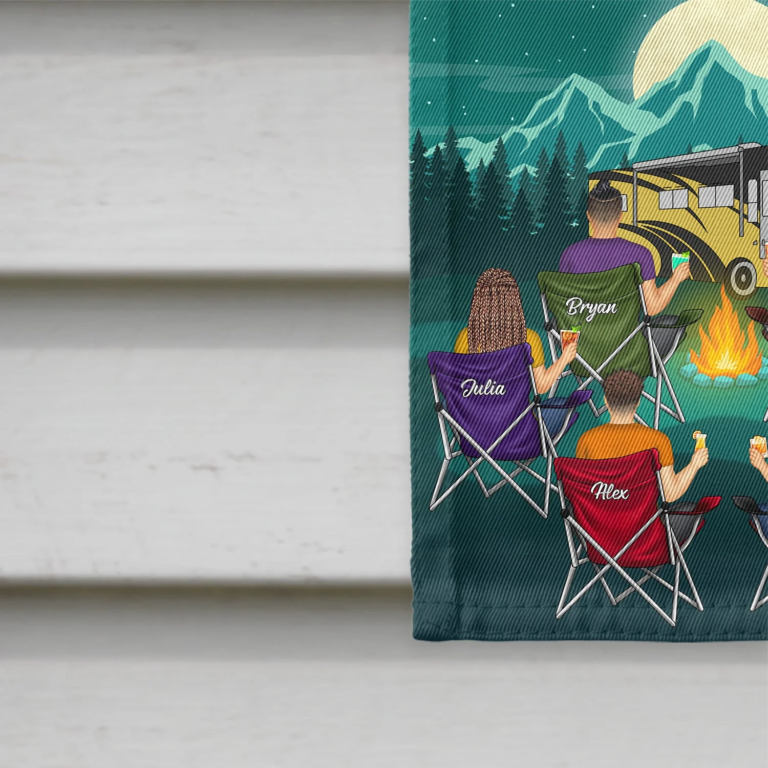 Happy Campers - Gift For Camping Besties - Personalized Custom Flag - Image 4