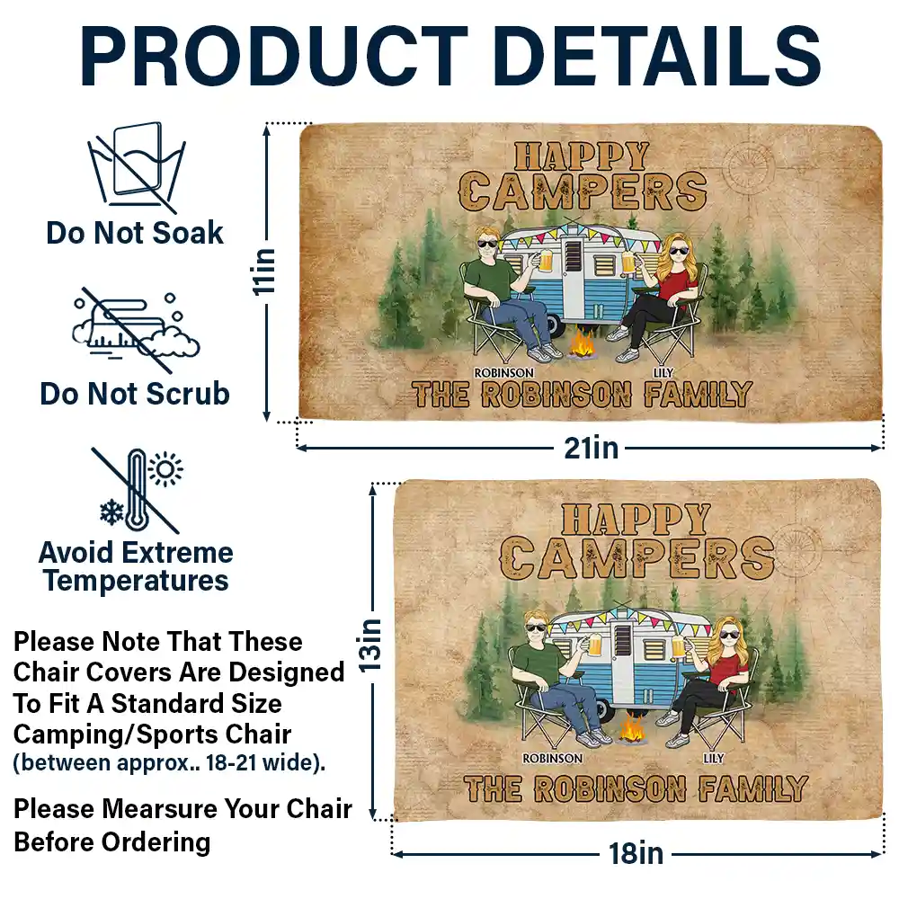 Happy Campers - Personalized Folding Chair Cover - Image 6