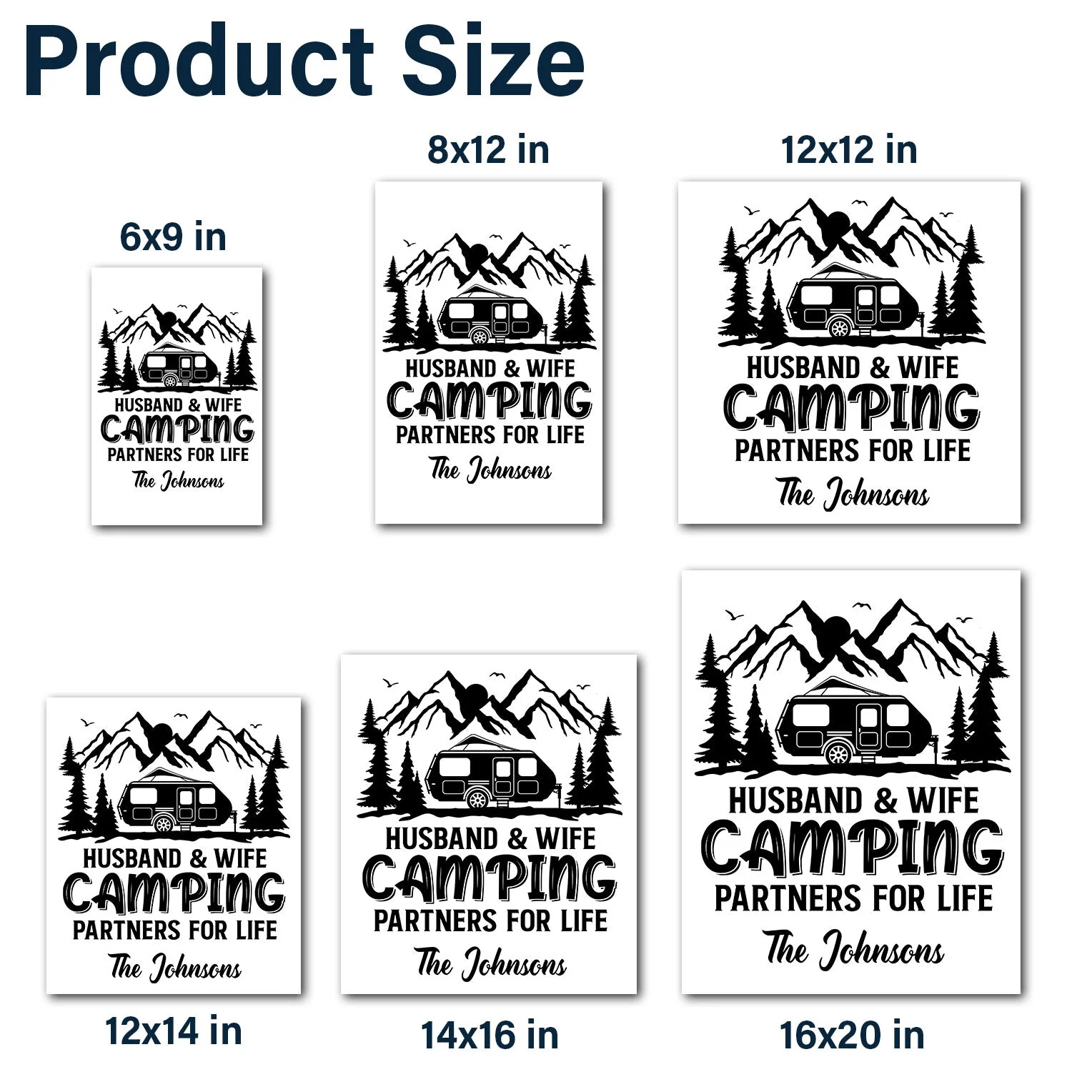 Happy Campers RV Trailer Tent - Vacation, Traveling, Funny Gift For Camping Lovers - Personalized Camping Decal, Decor Decal - Image 6