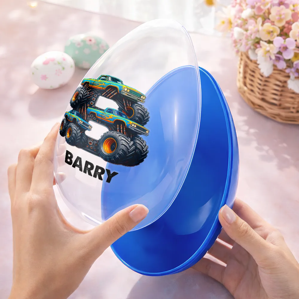 Happy Easter 3D Monster Truck Toy And Unicorn Alphabet - Personalized Fillable Egg - Image 4