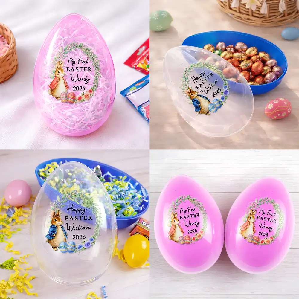 Happy Easter Adorable Bunny - Personalized Fillable Egg - Image 5