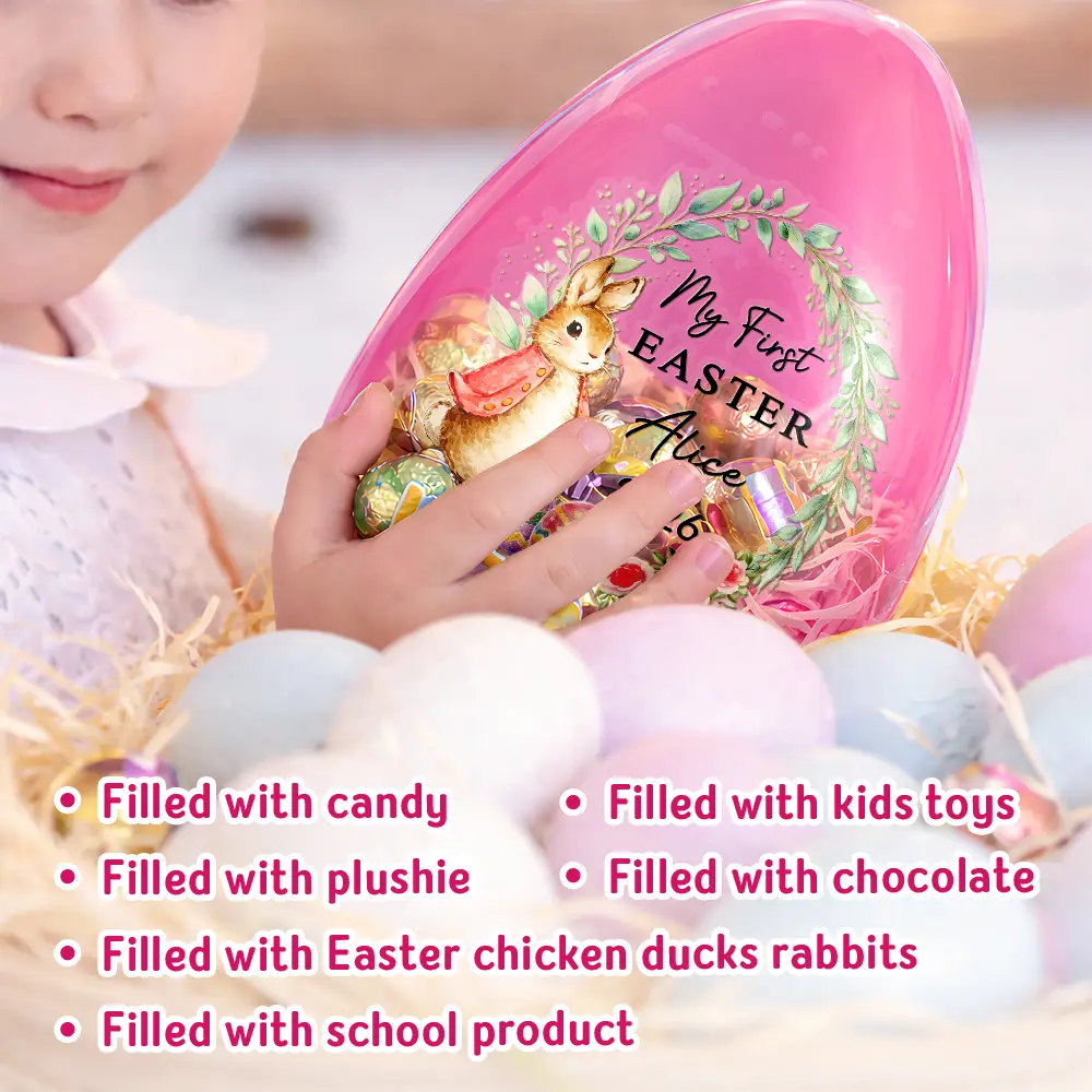 Happy Easter Adorable Bunny - Personalized Fillable Egg - Image 6
