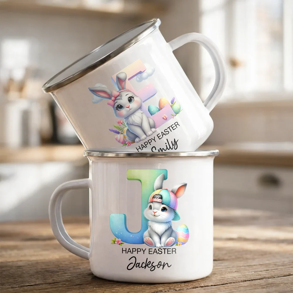 Happy Easter Bunny - Personalized Enamel Mug - Image 2