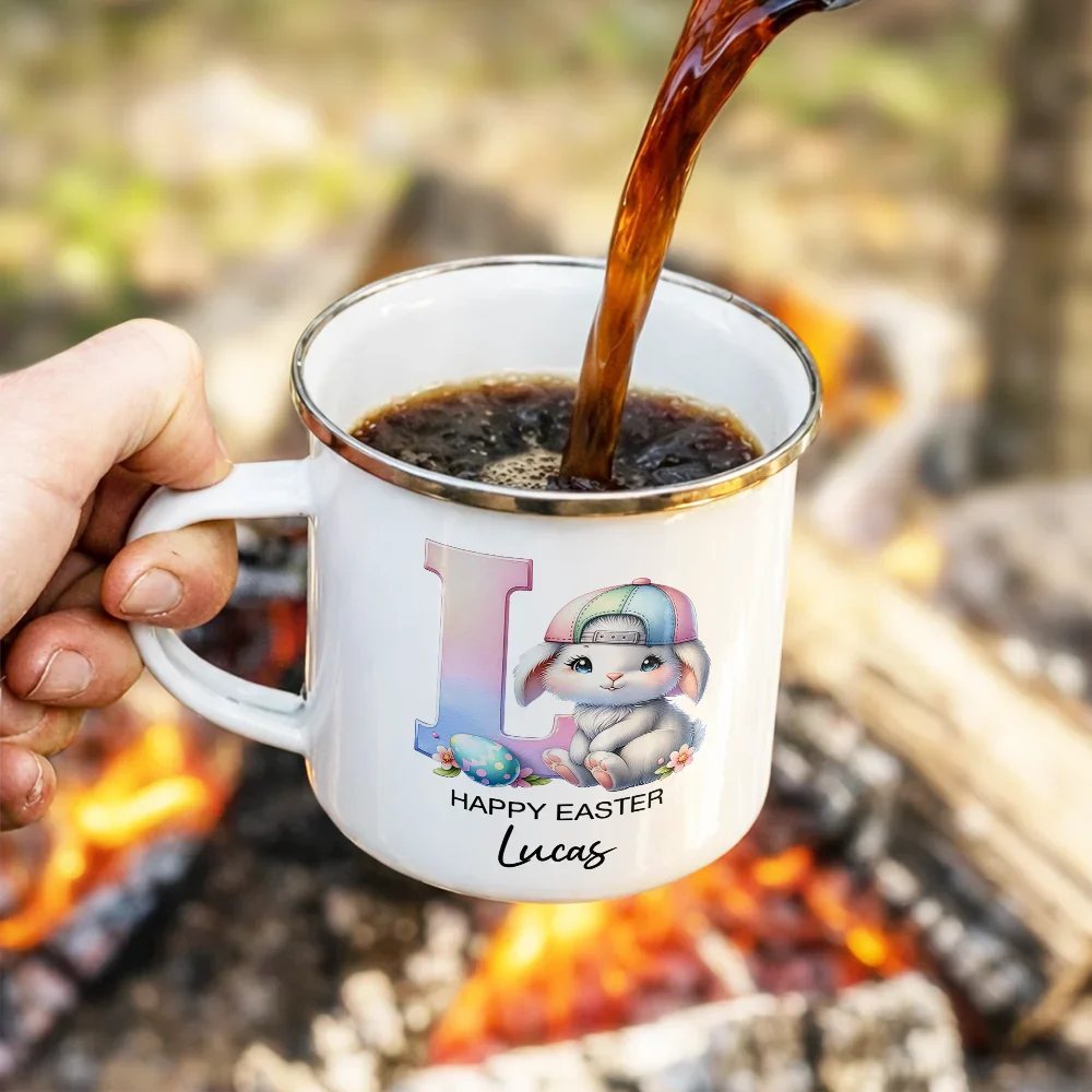 Happy Easter Bunny - Personalized Enamel Mug - Image 4