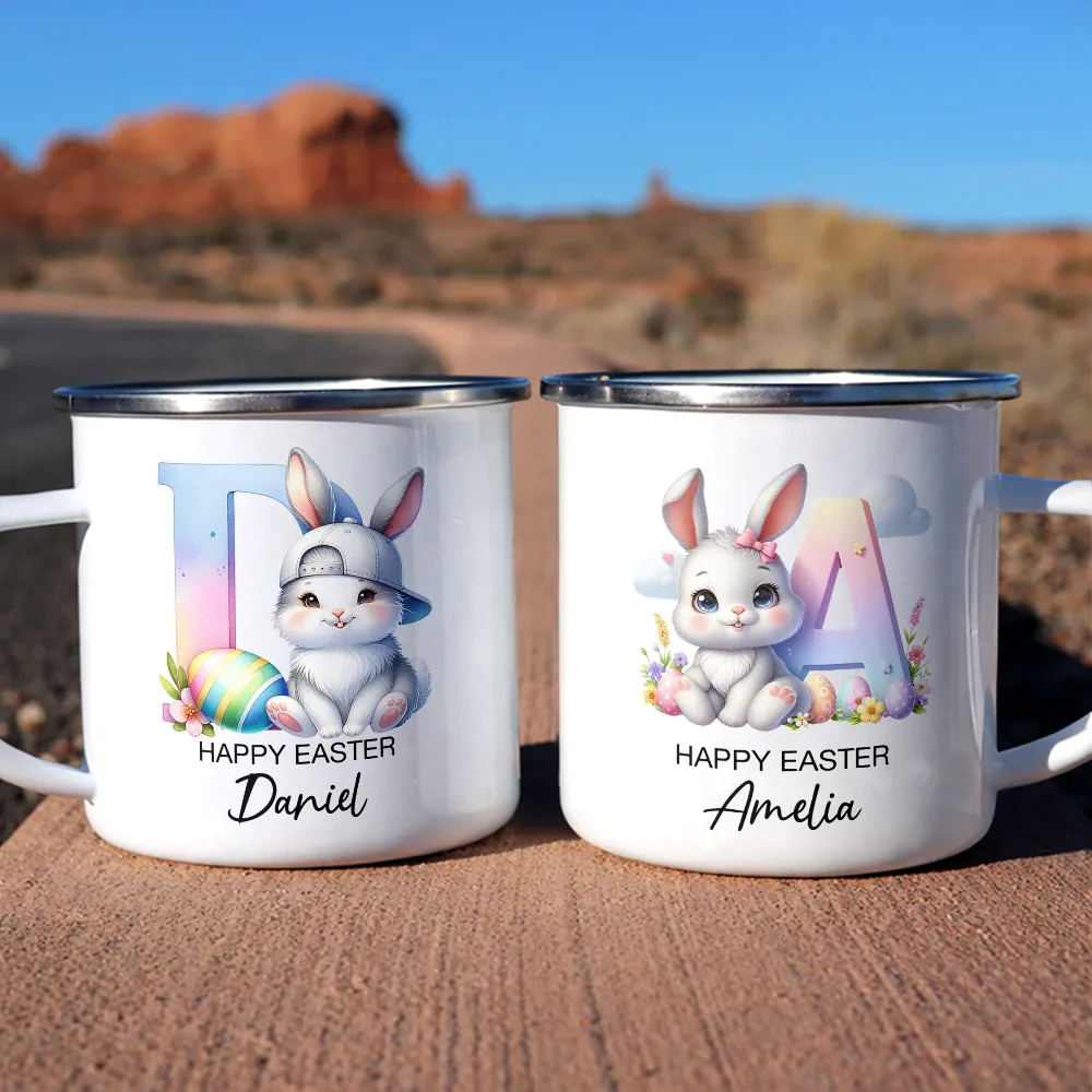 Happy Easter Bunny - Personalized Enamel Mug - Image 6