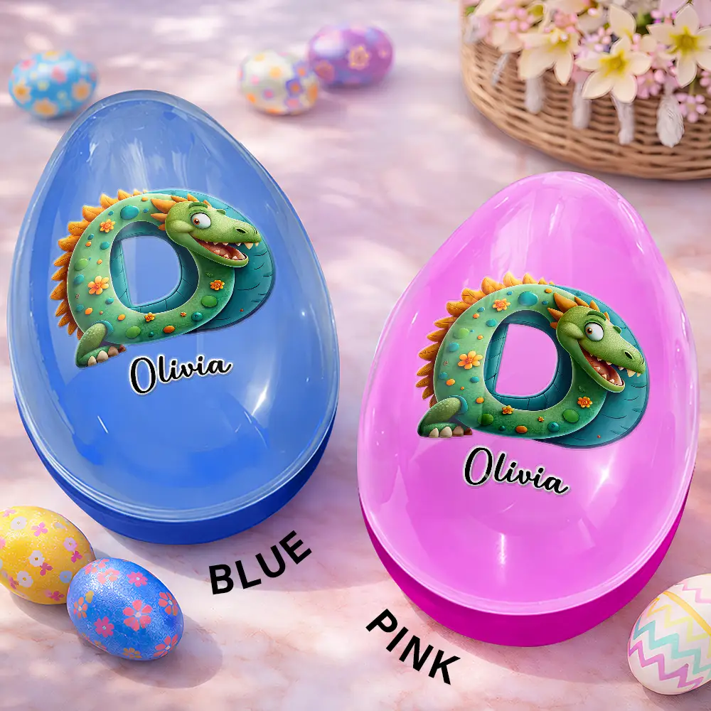 Happy Easter Truck Car Dinosaur Mermaid Alphabet - Personalized Fillable Egg - Image 2