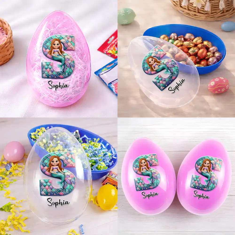 Happy Easter Truck Car Dinosaur Mermaid Alphabet - Personalized Fillable Egg - Image 5