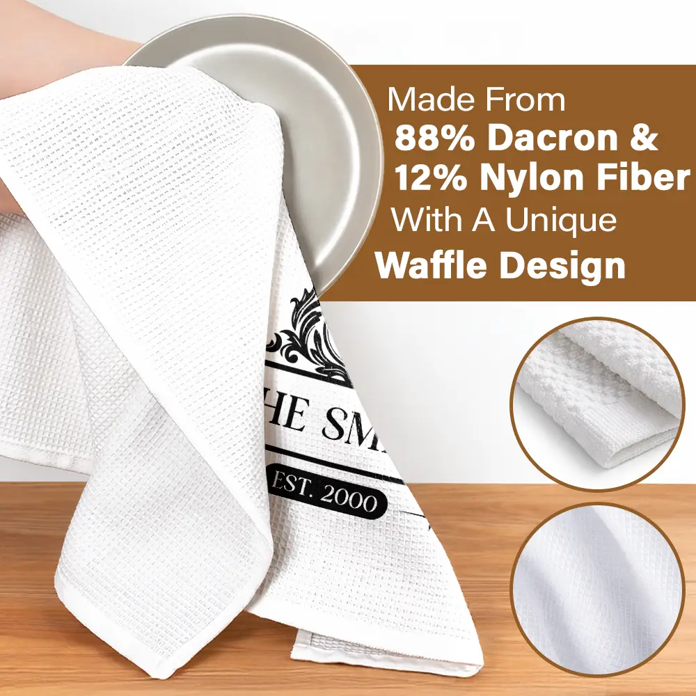Happy Family Monogram - Personalized Kitchen Towel - Image 4