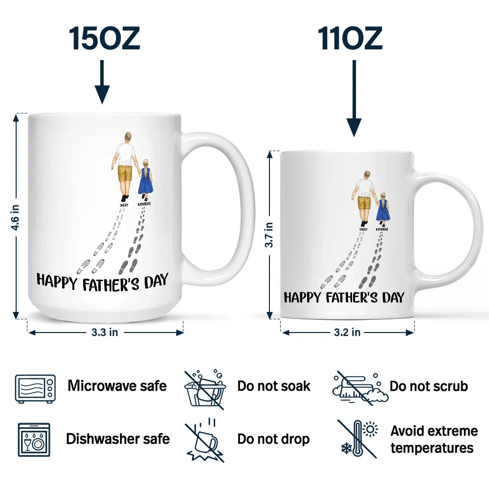Happy Father's Day Best Dad Ever - Personalized Mug - Image 4
