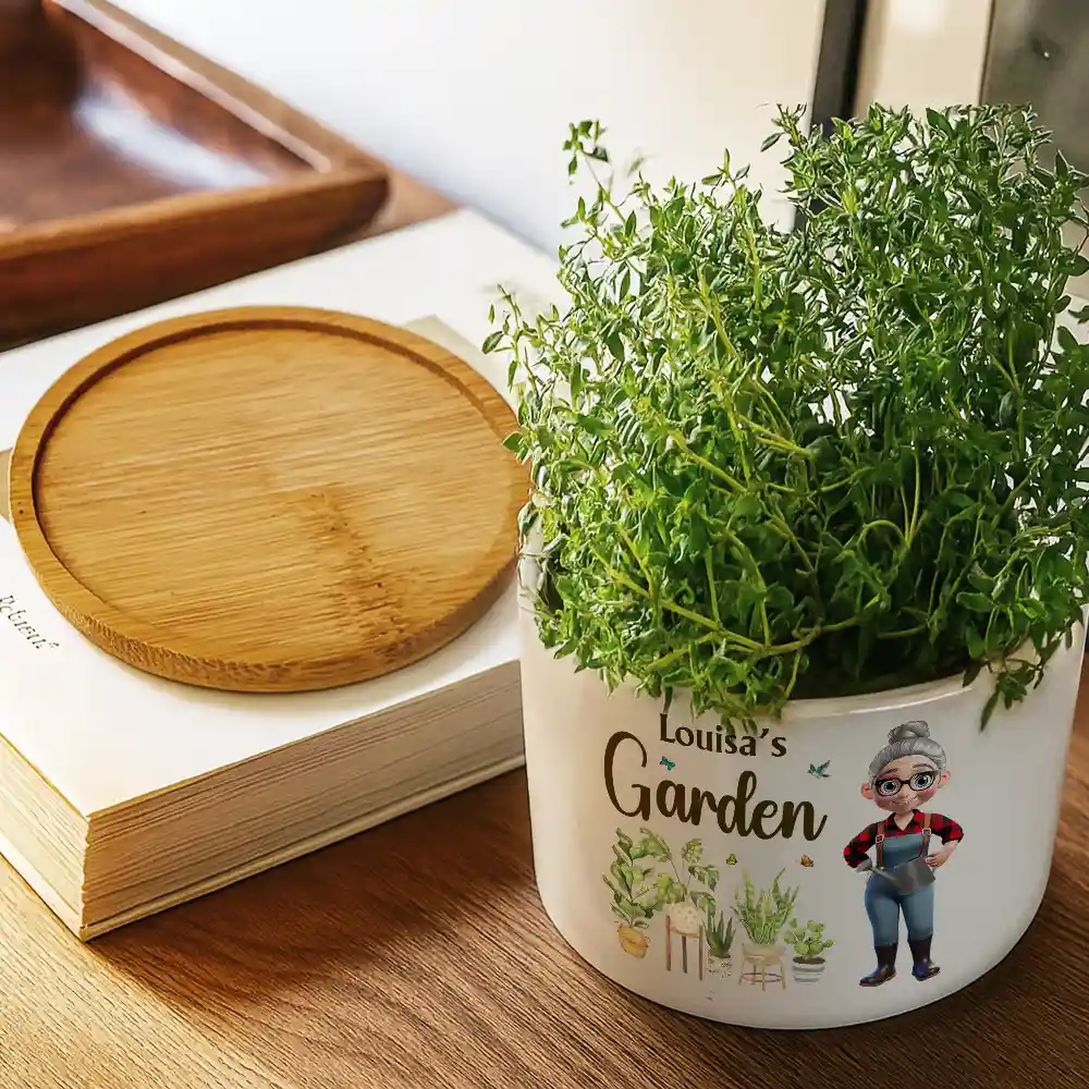 Happy Garden - Personalized Ceramic Plant Pot - Image 3