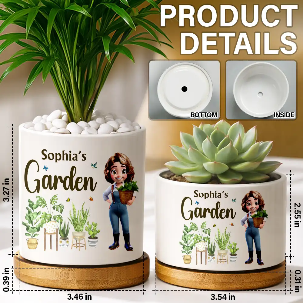 Happy Garden - Personalized Ceramic Plant Pot - Image 5